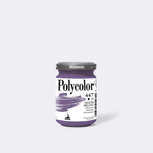 MAIMERI COLORE ACRILICO "POLYCOLOR" IN VASETTO VETRO 140 ml. VIOLETTO BRILLANTE