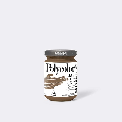 MAIMERI COLORE ACRILICO "POLYCOLOR" IN VASETTO VETRO 140 ml. BRUNO VAN DYCK