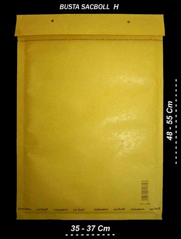 BUSTA IMBOTTITA SACBOLL CON STRIP 718 K CM. 37X55 - FORMATO UTILE CM. 34X48
