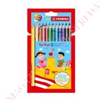 COLORI A PASTELLO STABILO TRIO MAXI (12 PZ) CON TEMPERINO