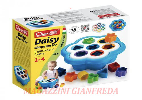 GIOCO DELLE FORME CON TAVOLOZZA A FORMA DI MARGHERITA QUERCETTI DAISY SHAPE SORTER (16 PZ)