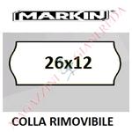 ROTOLO PREZZATRICE  26X12 BIANCO RIMOVIBILE AD ONDA