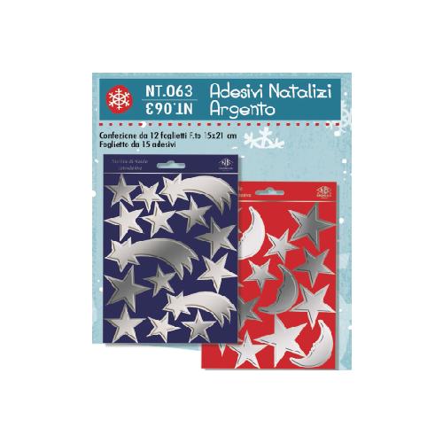 Stelle e Lune in Argento Adesive – Decorazioni Autoadesive in Argento per Festività, Natale, Regali e Progetti Creativi