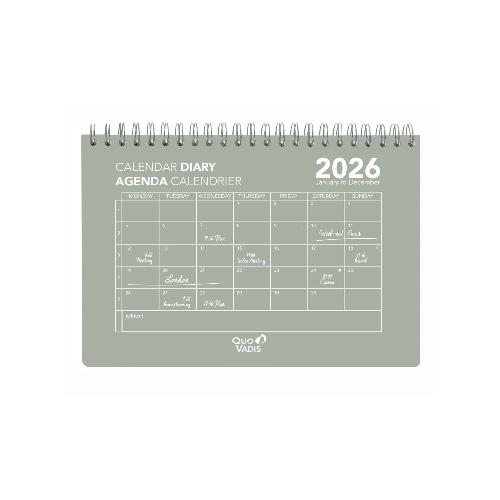 Calendario Mensile 2026 Quo Vadis per Organizzazione Annuale, cm. 16x24 - MODELLO OSLO