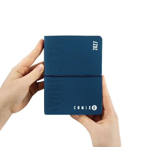 Agenda 16 mesi 2026/2027 Giornaliera Mini Comix U Yourself Blu - Diario scolastico compatto con elastico e 448 pagine