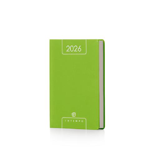 Intempo Agenda Giornaliera 2026 "Alfa" – Blocco Fisso 15x21 cm, Copertina Verde, Planner Professionale