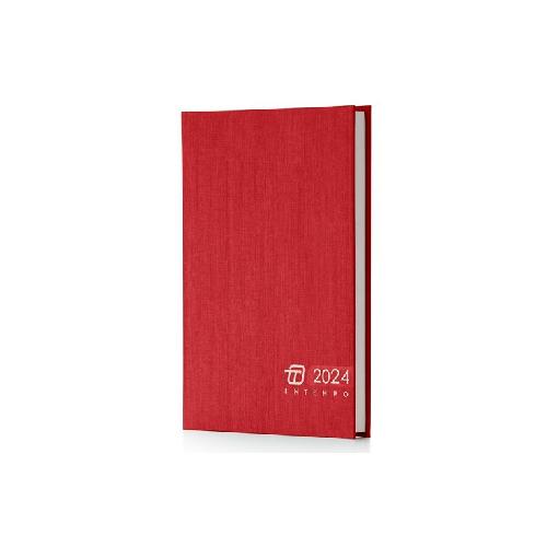 Intempo Agenda Giornaliera 2026 "Charlie" – Blocco Fisso 15x21 cm, Copertina Rossa, Planner Professionale