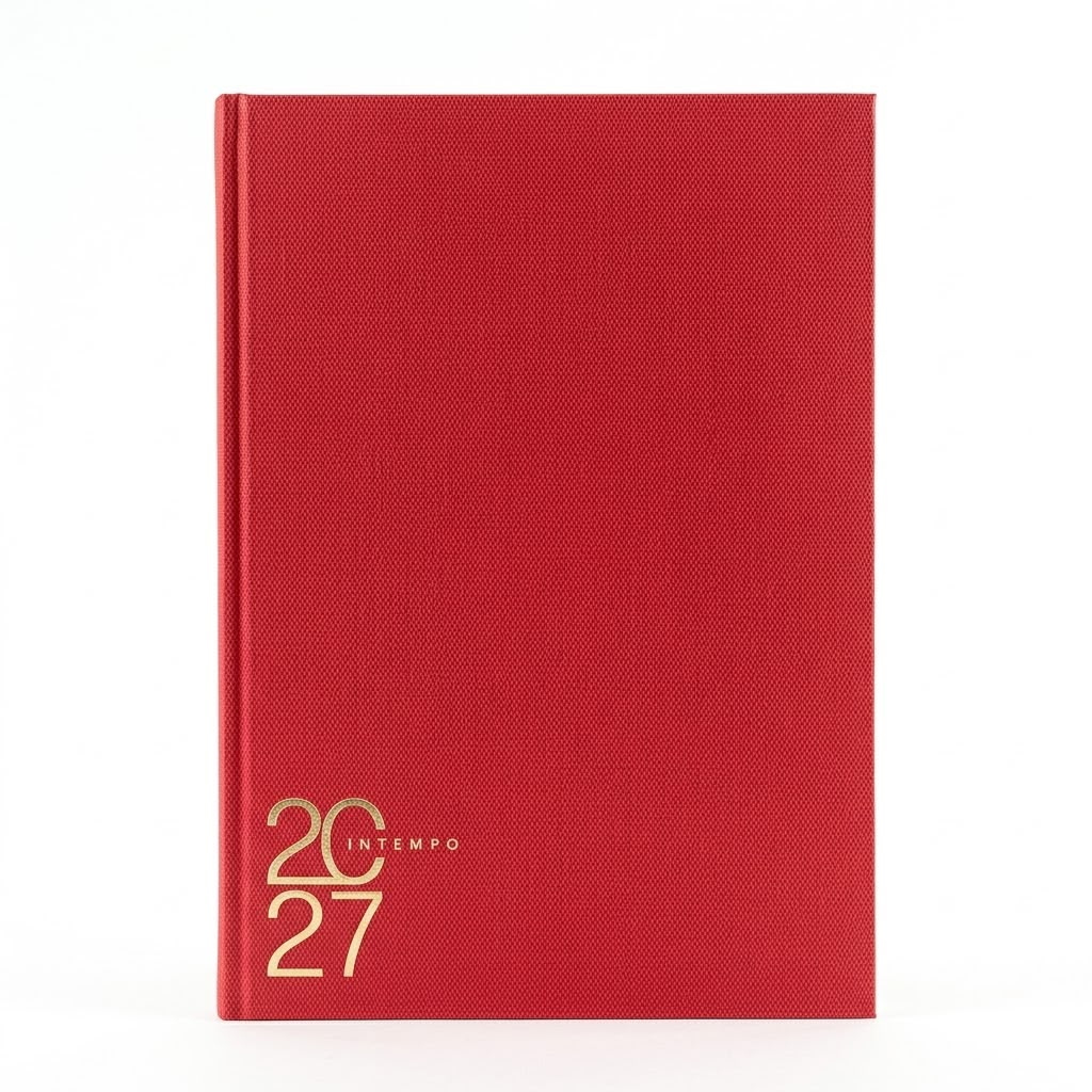 Agenda Giornaliera 2027 Blocco Fisso Cm. 21x29,7 "Text" Rossa