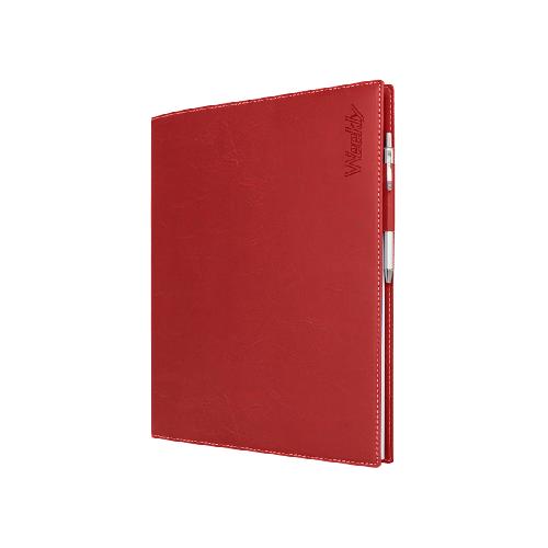 Agenda Settimanale 2026 "Guaina" – Blocco Intercambiabile 17x24 cm, Copertina Rossa