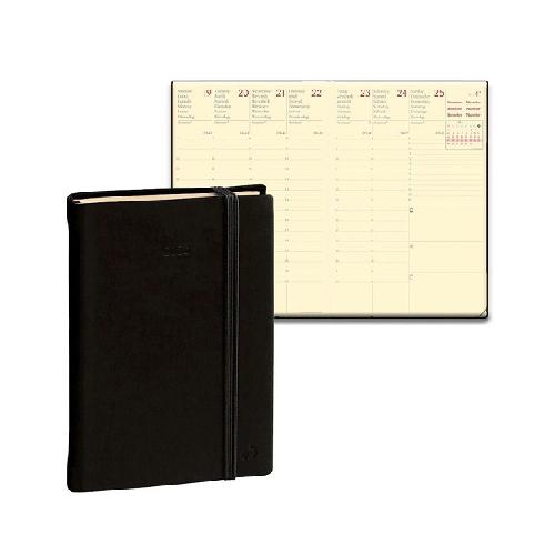 Agenda Settimanale Verticale 13 Mesi 2026 – Blocco Fisso con Elastico, Copertina Nera