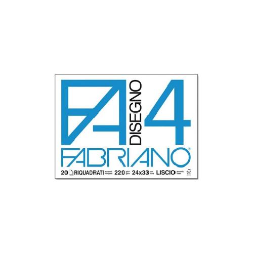 Blocco Carta Fabriano F4 24x33 cm – 20 Fogli Lisci/Riquadrati per Disegno Tecnico e Professionale