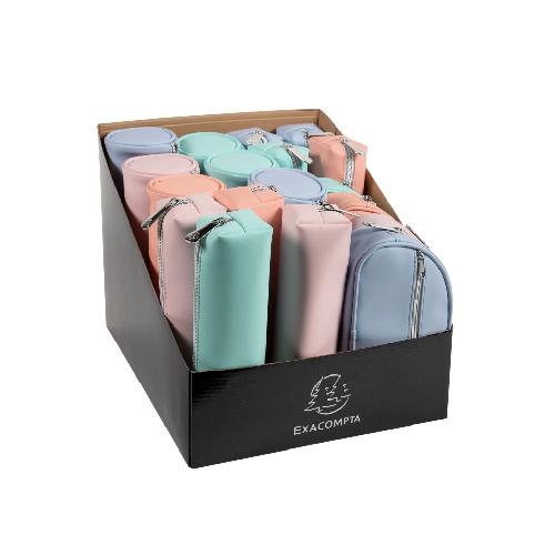 Astuccio Aquarel Colori e Forme Assortite - Astuccio portapenne compatto con chiusura a zip in diverse forme e colori per scuola e uso quotidiano