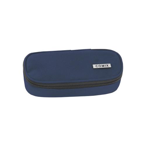 Astuccio Ovale Organizzato Blu Comix - Astuccio scolastico compatto con interno attrezzato e chiusura a zip per scuola e uso quotidiano