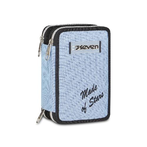 Astuccio Seven 3 Zip Made of Stars Shiny Grigio