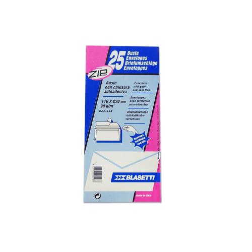 Buste per Corrispondenza 11x23 cm 90 g | Bianche con Strip – Confezione 25 Pz