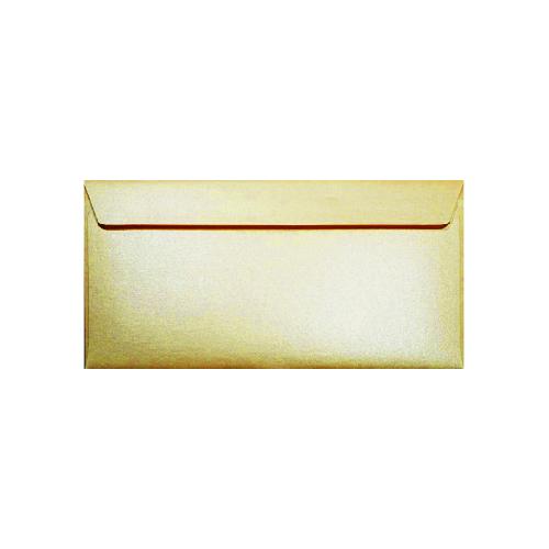 Busta in Carta Perlata Oro 11×22 cm 120 gr – Confezione 25 Pezzi per Biglietti e Inviti Eleganti