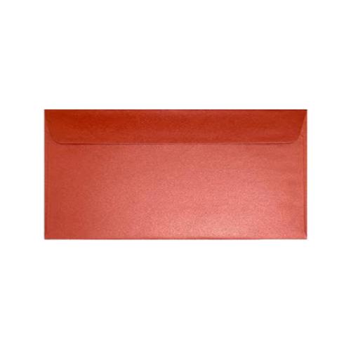 Busta in Carta Perlata Rosso 11×22 cm 120 gr – Confezione 25 Pezzi per Biglietti e Inviti Eleganti