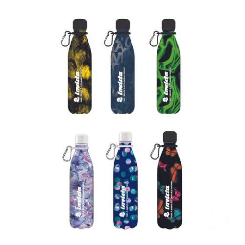 Borraccia QQB Invicta con Moschettone - Bottiglia in Plastica BPA Free 500 ml Fantasie Assortite
