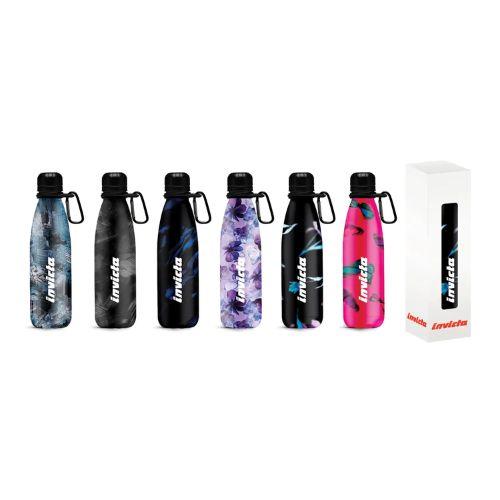Borraccia QQB Invicta con Moschettone - Bottiglia in Plastica BPA Free 500 ml Fantasie Assortite