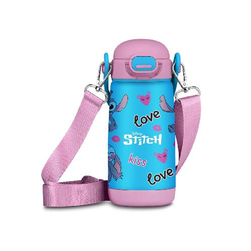 Borraccia con Tracolla Lilo & Stitch 500 ml - Bottiglia in Acciaio Inox con Cinghia Antigoccia