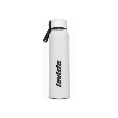 Borraccia Invicta Slim Bianca 500 ml - Bottiglia Termica in Acciaio Inox con Laccetto Antigoccia