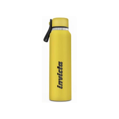 Borraccia Invicta Slim Gialla 500 ml - Bottiglia Termica in Acciaio Inox con Laccetto Antigoccia