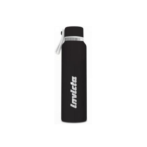 Borraccia Invicta Slim Nera 500 ml - Bottiglia Termica in Acciaio Inox con Laccetto Antigoccia