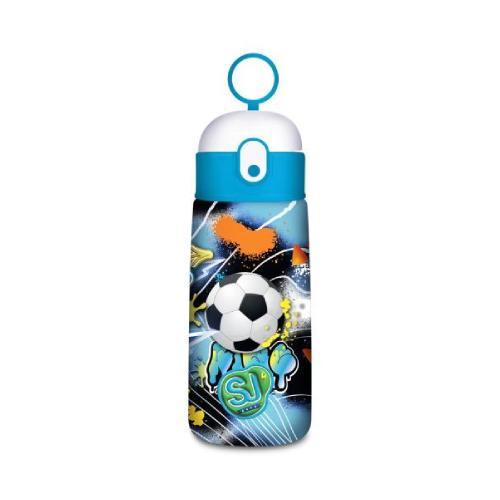 Borraccia QQB SJ Gang Boy con Cannuccia Football 500 ml in Acciaio Inox - Bottiglia Sportiva