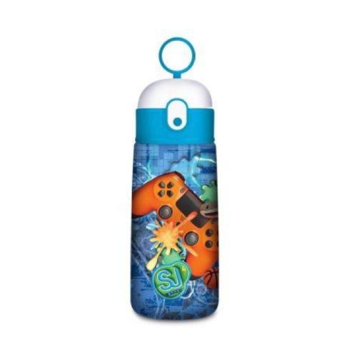 Borraccia QQB SJ Gang Boy con Cannuccia Videogame 500 ml in Acciaio Inox - Bottiglia Sportiva