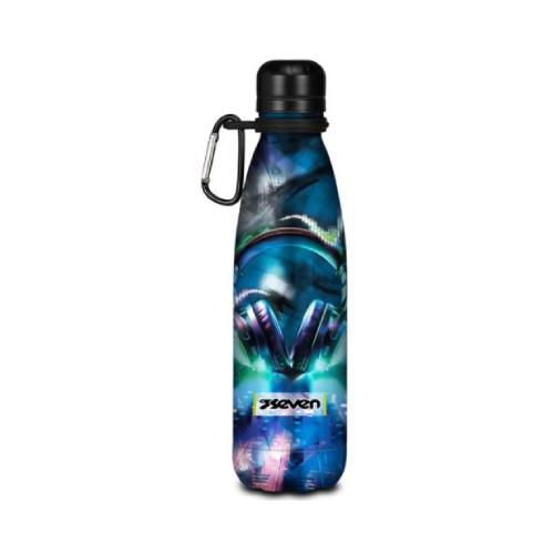 Borraccia Termica Seven 500 ml con Moschettone DJ Boy - Bottiglia in Acciaio Inox Caldo/Freddo Antigoccia
