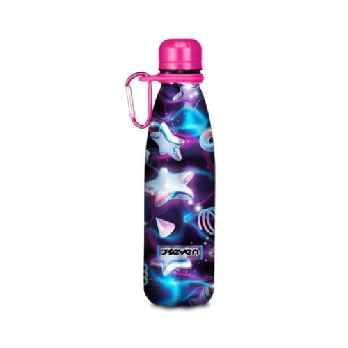 Borraccia Termica Seven 500 ml con Moschettone Star Girl - Bottiglia in Acciaio Inox Caldo/Freddo Antigoccia