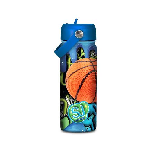 Borraccia QQB SJ Gang Basket Boy 500 ml in Acciaio Inox con Laccetto - Bottiglia Sportiva