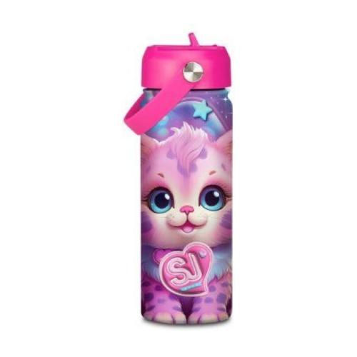 Borraccia QQB SJ Gang Girl Gattino 500 ml in Acciaio Inox - Bottiglia Sportiva