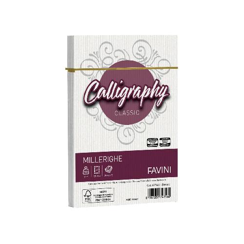 Favini Calligraphy Millerighe – 25 buste Bianco 100 g 12×18 cm