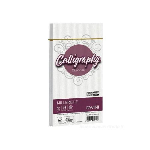 Favini Calligraphy Millerighe – 25 buste Bianco 100 g 11×22 cm