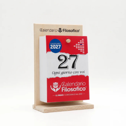 Calendario Filosofico 2027 A6 10x14 Cm Con Supporto In Legno