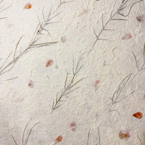 Carta Kozo Floral Fiori Arancio 55×80 cm – Foglio Artistico Naturale per Decorazioni e Progetti Creativi