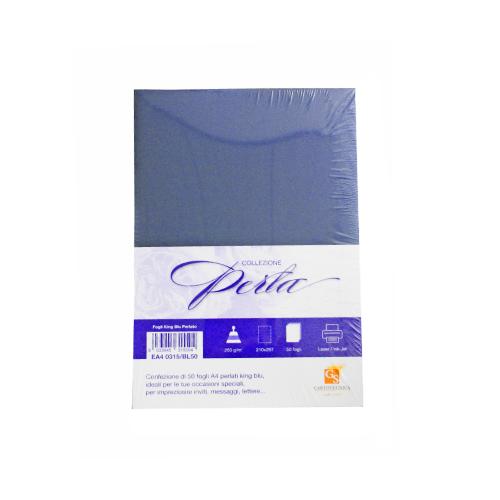 Carta A4 perlata Blu King 250 g – confezione 10 fogli per cartoncini e progetti eleganti