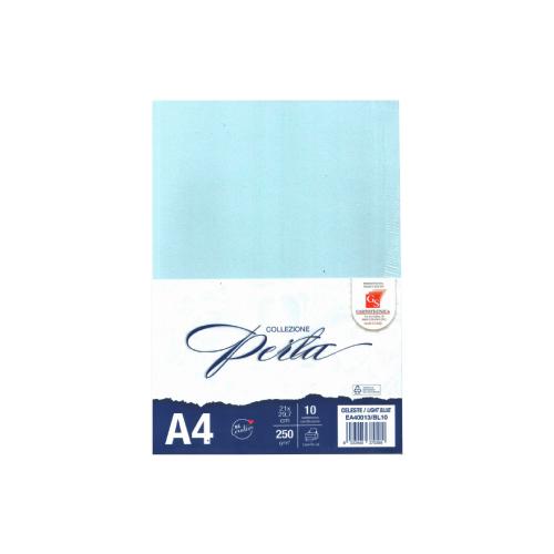 Carta A4 perlata celeste 250 g – confezione 10 fogli per cartoncini e progetti eleganti
