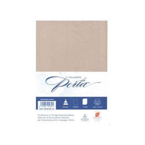 Carta A4 perlata sabbia 250 g – confezione 10 fogli per cartoncini e progetti eleganti