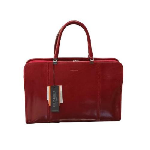 Cartella Portadocumenti Chiarugi "Classic" a 2 Manici in Pelle – Colore Rosso