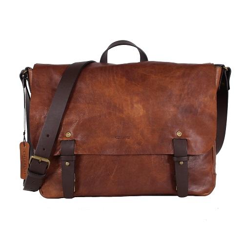 Cartella Messenger Chiarugi "Old Tuscany" in Pelle – Colore Marrone