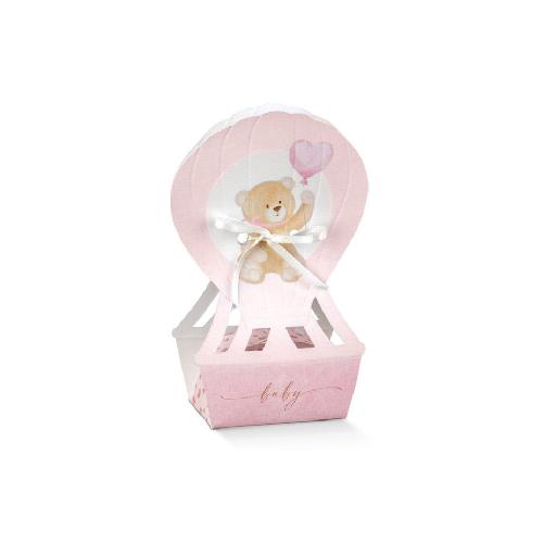 Scotton Contenitore Confettata e Bomboniera Little Bear Rosa Mongolfiera 60x40x145 mm