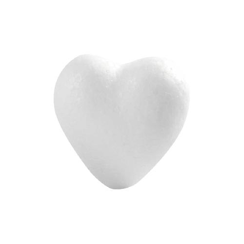 Cuore in polistirolo 11 cm | Sagoma bianca per decorazioni creative e fai-da-te