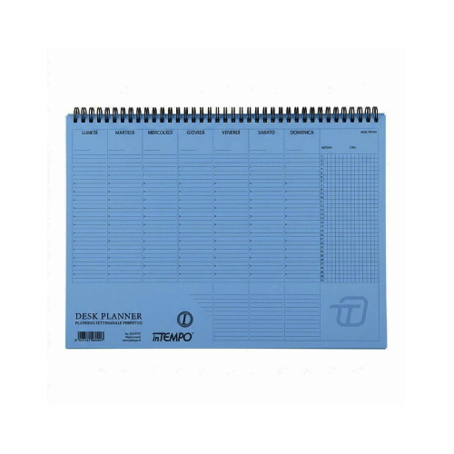 Planning Settimanale Spiralato Cm 35x25 Edizione Perpetua Colori Assortiti