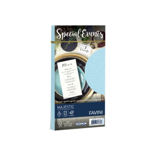 Busta in Carta Perlata Celeste 11×22 cm 120 gr – Confezione 10 Fogli per Biglietti e Inviti Eleganti