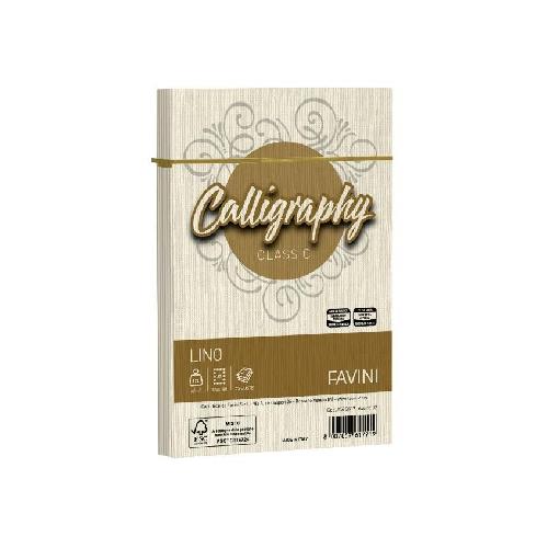 Favini Calligraphy Lino – 25 buste Avorio 120 g 12×18 cm
