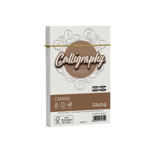 Favini Calligraphy Canvas – 25 buste Bianco 100 g 12×18 cm