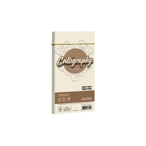 Favini Calligraphy Canvas – 25 buste Avorio 100 g 11×22 cm