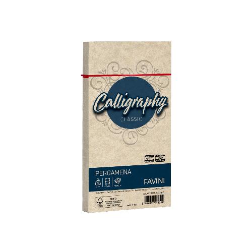 Favini Calligraphy Classic Pergamena – 25 buste Sabbia 90 g 11×22 cm